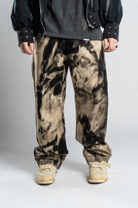 BAGGY BLEACHED BLACK JEANS