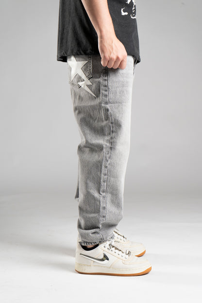 CUSTOM BAGGY STAR JEANS V1 GREY