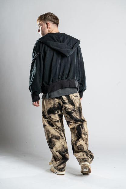 BAGGY BLEACHED BLACK JEANS