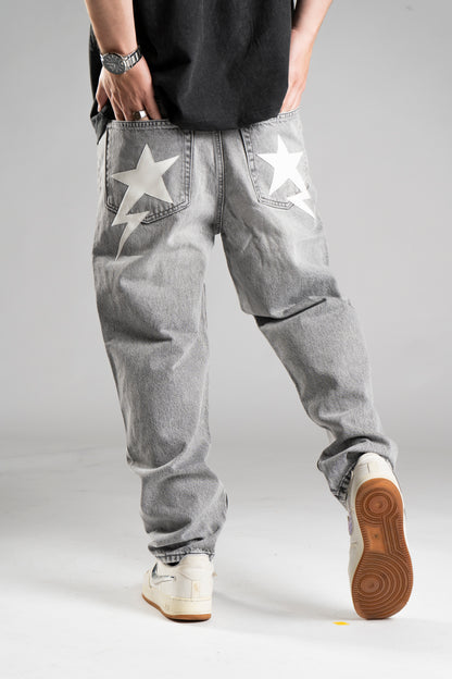 CUSTOM BAGGY STAR JEANS V1 GREY