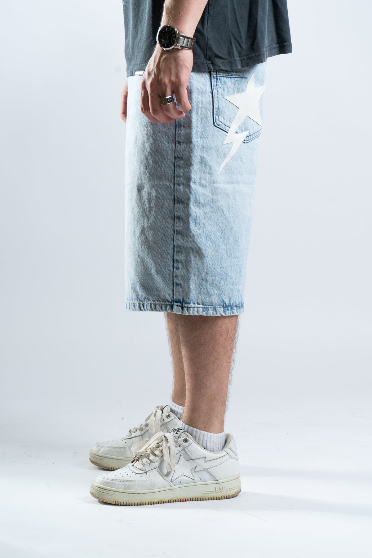 CUSTOM BLUE STAR SHORTS 1