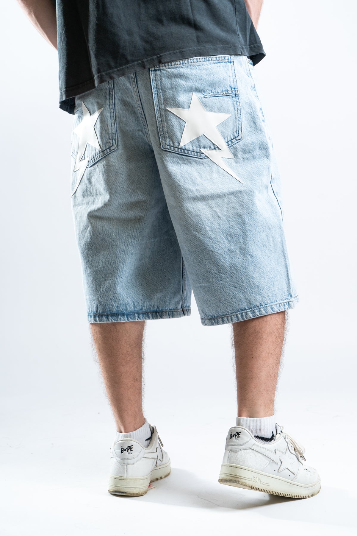 CUSTOM BLUE STAR SHORTS 1