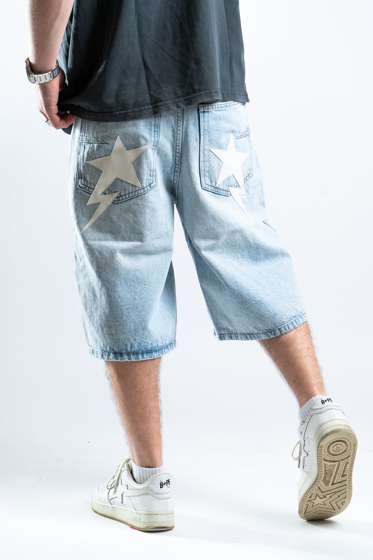 CUSTOM BLUE STAR SHORTS 1