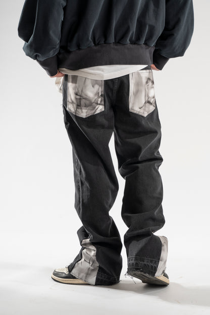 FLARED MARBLE JEANS