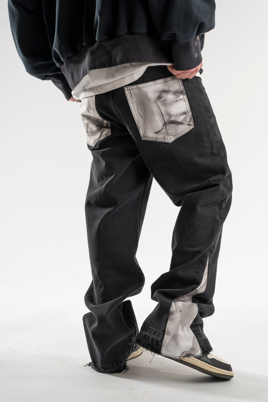 FLARED MARBLE JEANS
