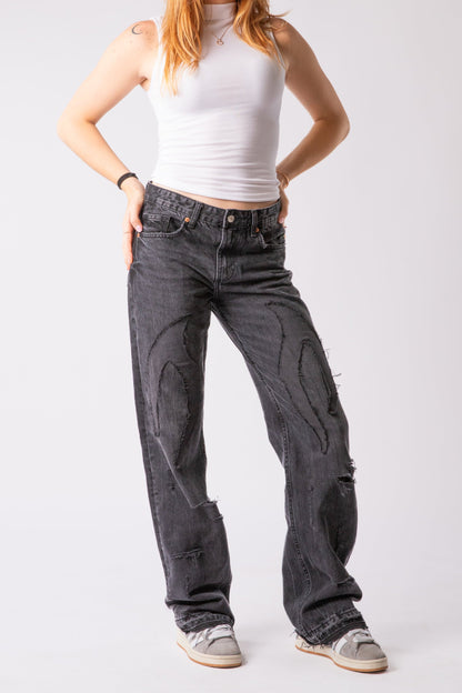 CUSTOM DISTRESSED TRIBAL JEANS WMNS