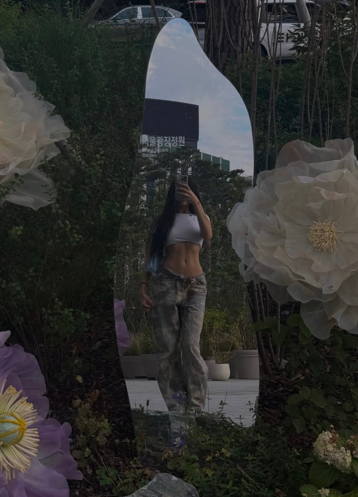 BAGGY BLEACHED GREY JEANS