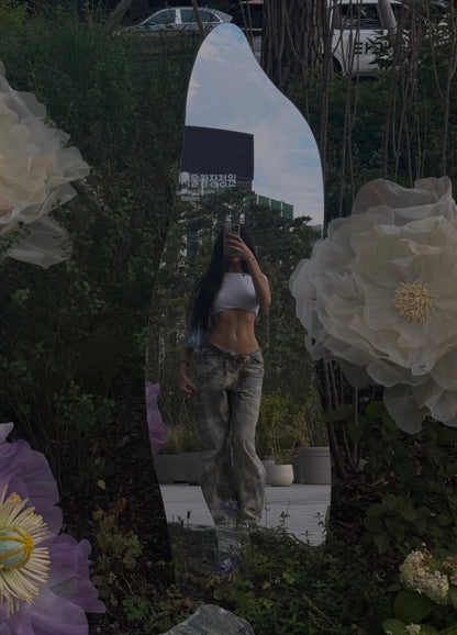 BAGGY BLEACHED GREY JEANS